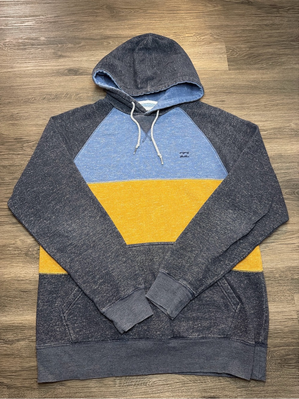 Billabong Navy, Sky Blue & Yellow Colorblock Pullover Hoodie